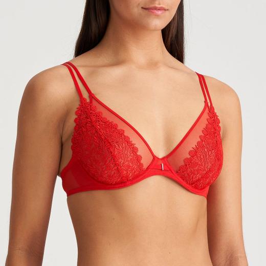 Marie Jo Danae deep plunge wire bra B-E cup, color red