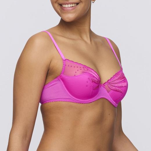 Marie Jo Etoile deep plunge wire bra half padded A-E cup, color cactus flower