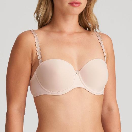 Marie Jo Tom strapless padded bra A-E cup, color caffe latte