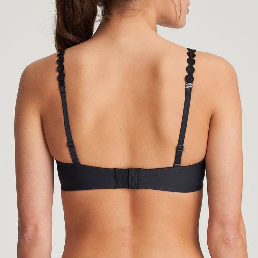 Marie Jo Tom strapless padded bra A-E cup, color charcoal