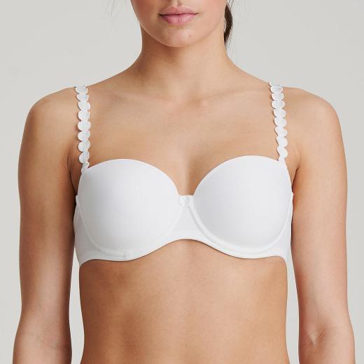 Marie Jo Tom strapless padded bra A-E cup, color white