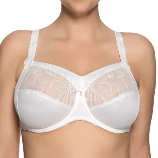 Ulla Lingerie Féminine BH Carmen mit Bügel und Blende Cup K-L, Farbe ecru