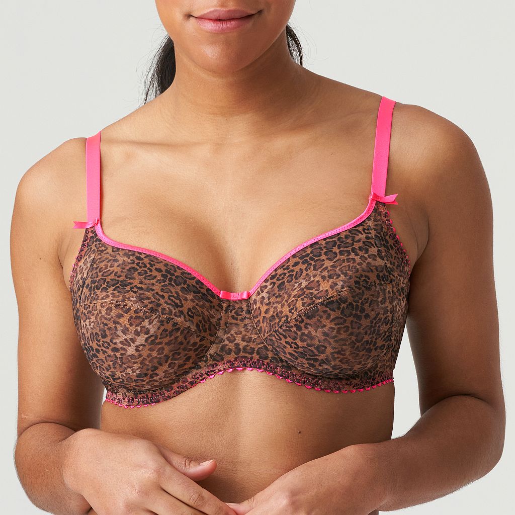 PrimaDonna Twist Cafe Plume full cup wire bra C-H cup, color cheetah -  order in online shop