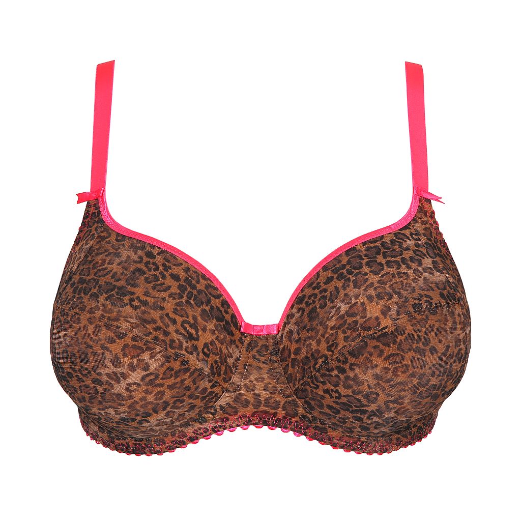 PrimaDonna Twist Cafe Plume full cup wire bra C-H cup, color cheetah -  order in online shop