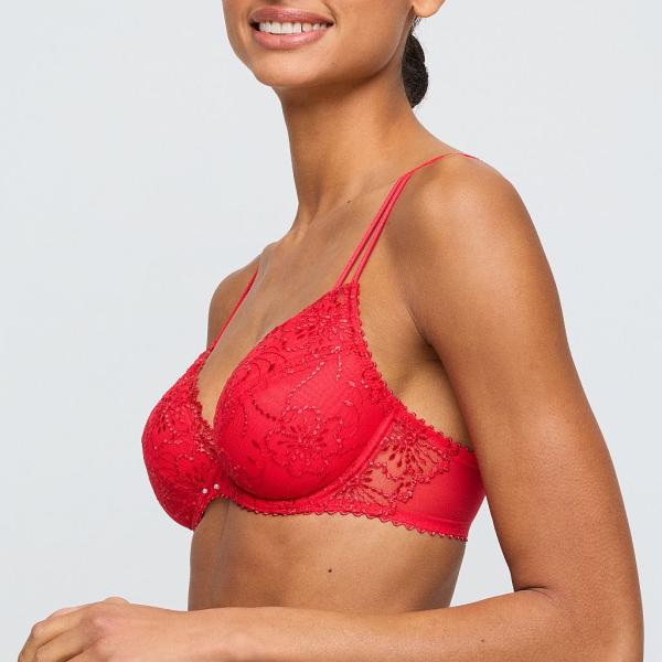Marie Jo Jane push up removable pads A-E cup, color true red