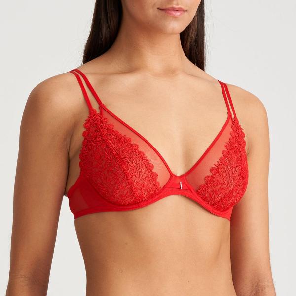 Marie Jo Danae deep plunge wire bra B-E cup, color red