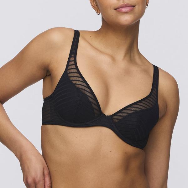 Marie Jo Basyl half padded plunge bra A-E cup, color black