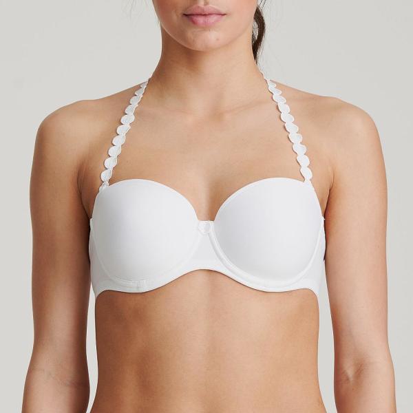 Marie Jo Tom strapless padded bra A-E cup, color white