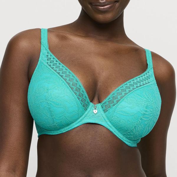 PrimaDonna Twist Palermo half padded wire bra deep plunge C-G cup, color sunny teal