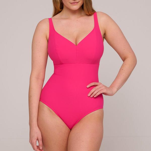 PrimaDonna Swim Aswan Swimsuit deep plunge wireless, color dragon fruit
