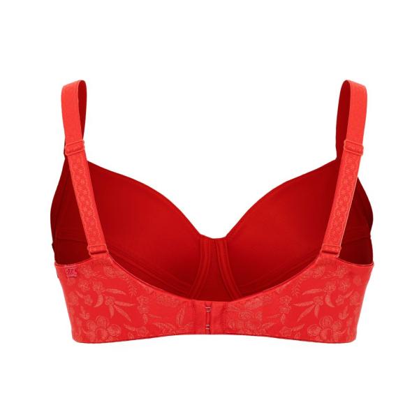 Ulla Lingerie Féminine  molded wire bra Jasmin D - L cup, color poppy-red