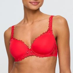 Marie Jo Jane padded wire bra heart shape A-E cup, color true red