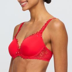 Preview: Marie Jo Jane padded wire bra heart shape A-E cup, color true red