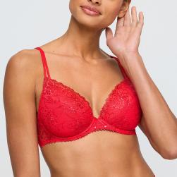 Marie Jo Jane push up removable pads A-E cup, color true red