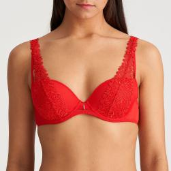 Marie Jo Danae padded wire bra deep plunge B-F cup, color red