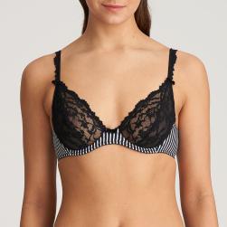 Marie Jo Sydny deep plunge wir bra B-E cup, color tuxedo black