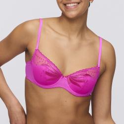 Marie Jo Etoile deep plunge wire bra half padded A-E cup, color cactus flower