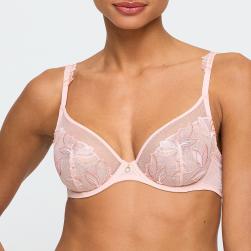 Marie Jo Loish wire bra deep plunge B-E cup, color pearly pink