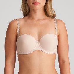 Marie Jo Tom strapless padded bra A-E cup, color caffe latte