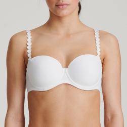 Marie Jo Tom strapless padded bra A-E cup, color white