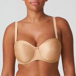 PrimaDonna Satin strapless wire bra, color cognac