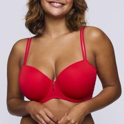 PrimaDonna Twist East End padded balcony wire bra C-H cup, color true red