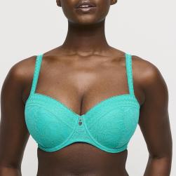 PrimaDonna Twist Palermo padded balcony wire bra C-H cup, color sunny teal