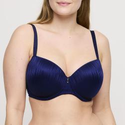 PrimaDonna Twist Knokke padded balcony wire bra B-H cup, color sapphire blue