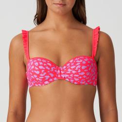 Marie Jo Swim La Gomera Bikini top strapless padded, color deep sea coral
