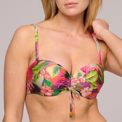 Marie Jo Swim Norma Jeanne Bikini top strapless padded, color tropical sunset