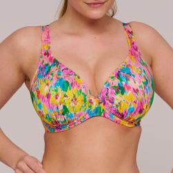 PrimaDonna Swim Ubud Bikini top half padded deep plunge, color sun glow