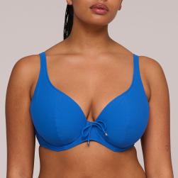 PrimaDonna Swim Aswan padded Bikini top deep plunge, color delphinium cheer blue