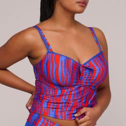 Preview: PrimaDonna Swim Skudai Tankini full cup padded, color wild stripes